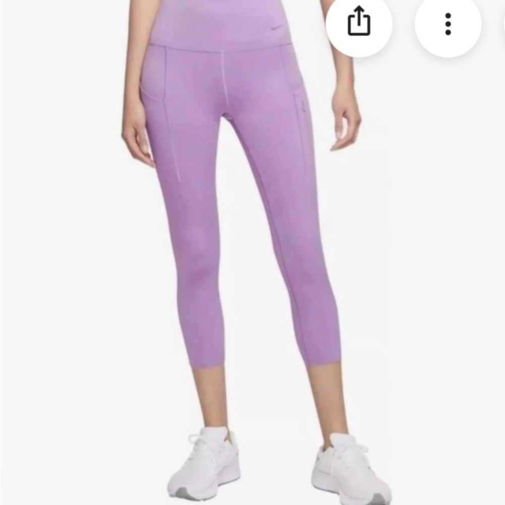 Nike Go Dri-Fit Firm High Waisted Cropped Leggings Women's Sz S- NEW